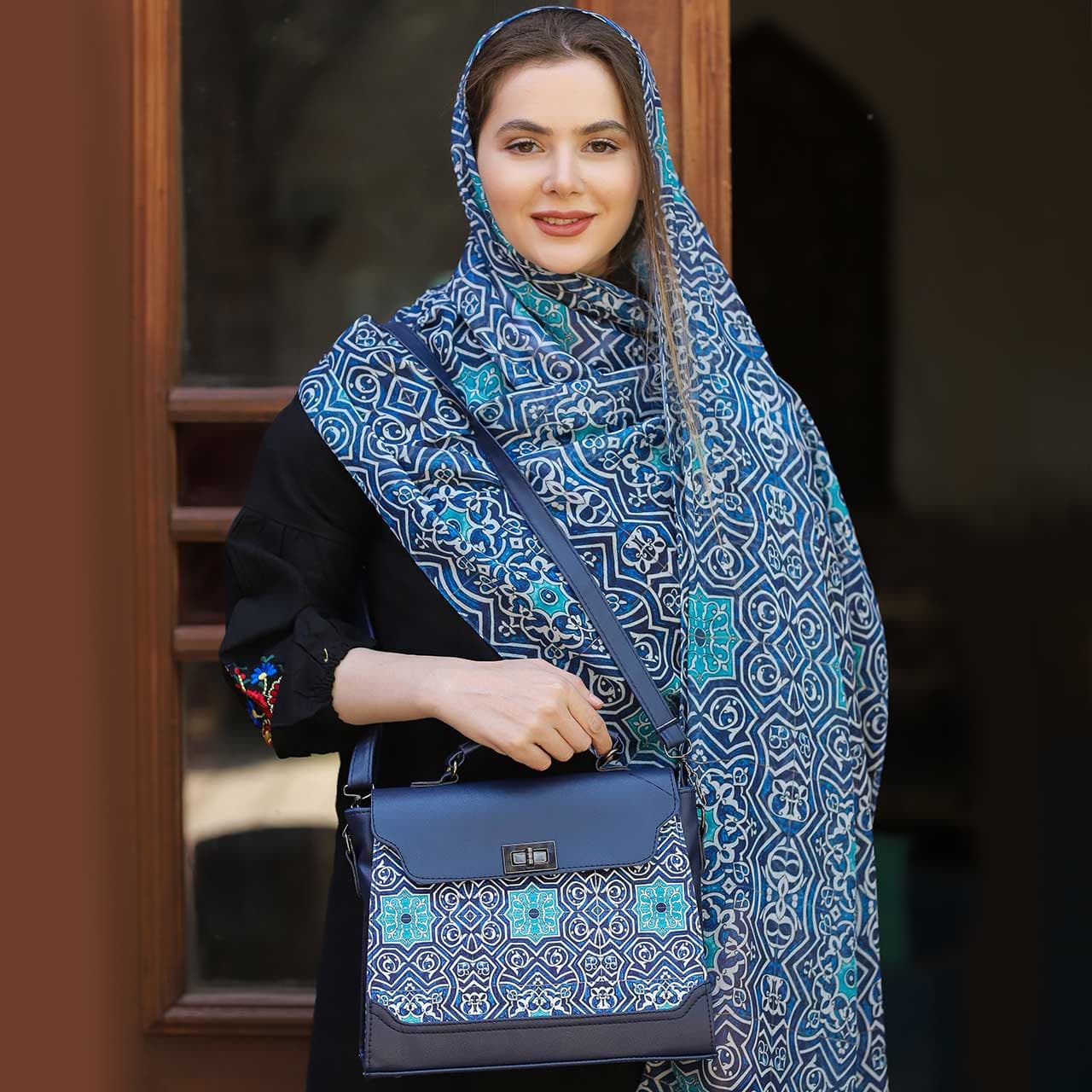 ست کیف و شال زنانه پیچک کد 01