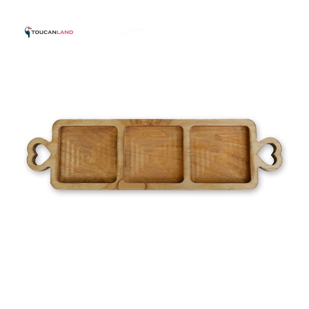 اردوخوری 3 خانه چوبی دسته قلبی پلی وود — تصویر ۵