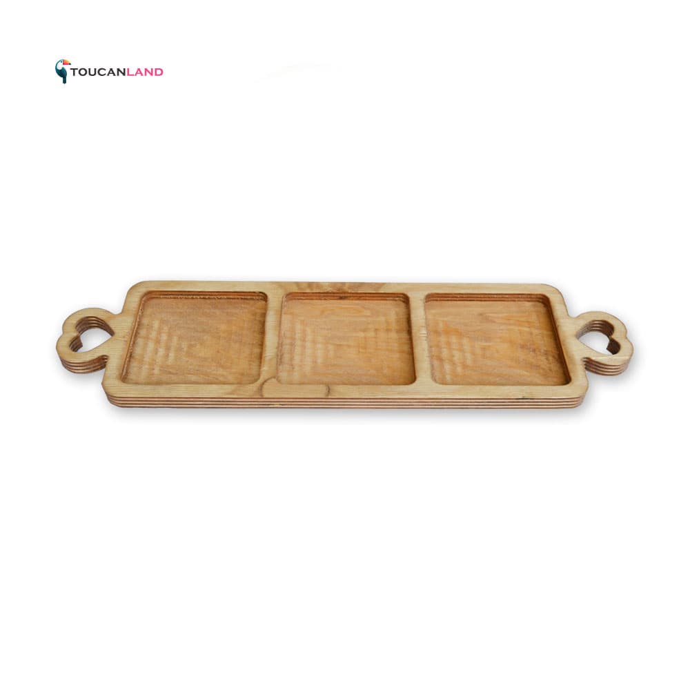 اردوخوری 3 خانه چوبی دسته قلبی پلی وود