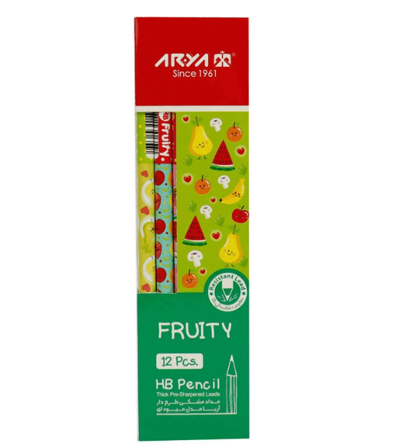 مداد مشکی آریا مدل Fruity کد 3048 بسته 12 عددی — تصویر ۲
