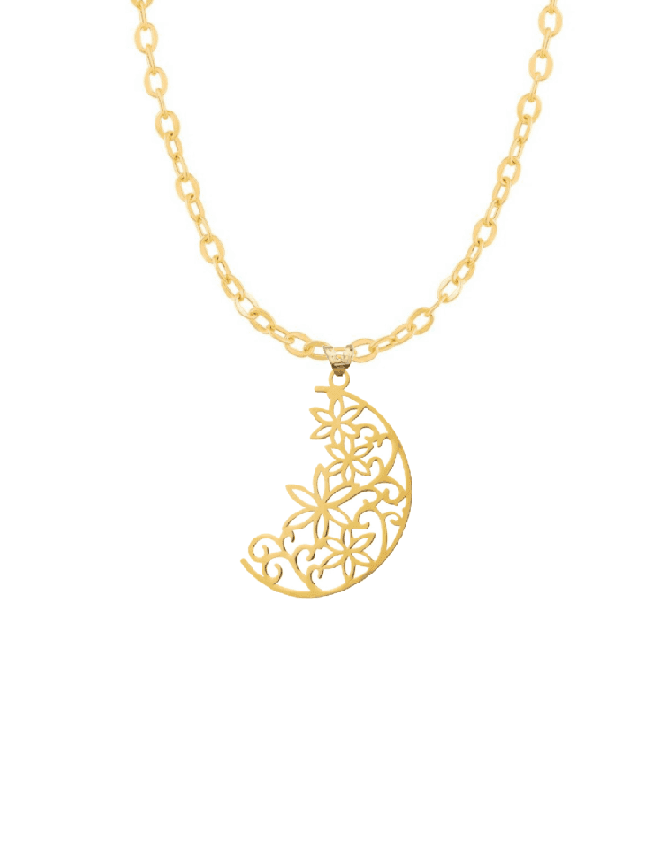 گردنبند طلا ماه گلی