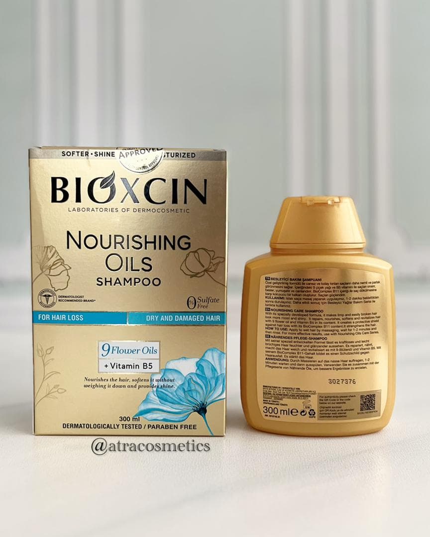 شامپو بیوکسین طلایی Nourishing Oils Care حاوی 9 روغن گیاهی + ویتامین B5 | بدون سولفات| بدون پارابن | 300 میل — تصویر ۱۰