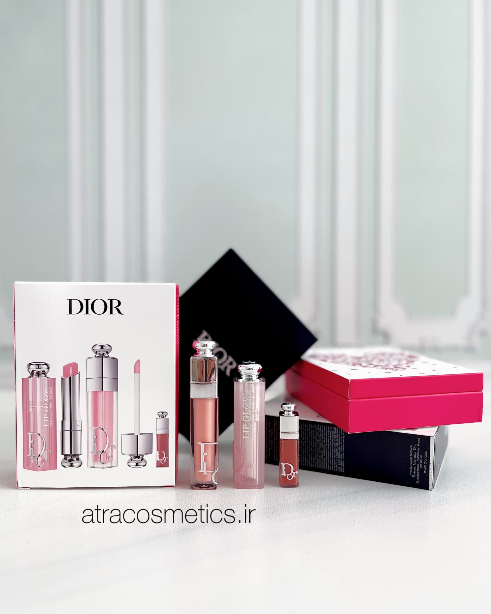 پک سه‌تایی لب دیور Dior Addict | بالم لب، لیپ گلاس و خط لب