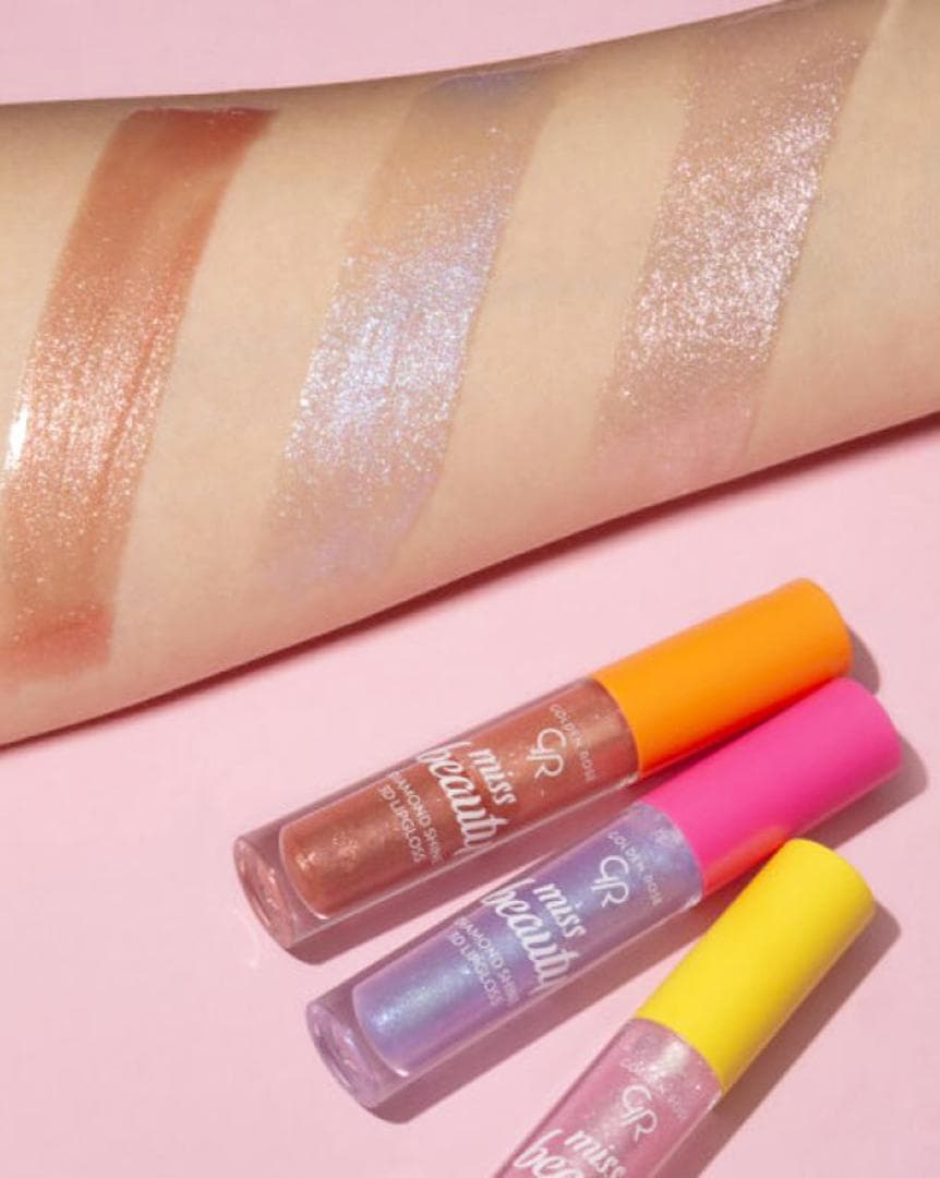 لیپ‌گلاس دیاموند شاین ۳D گلدن رز Golden Rose Miss Beauty Diamond Shine 3D Lipgloss — تصویر ۳