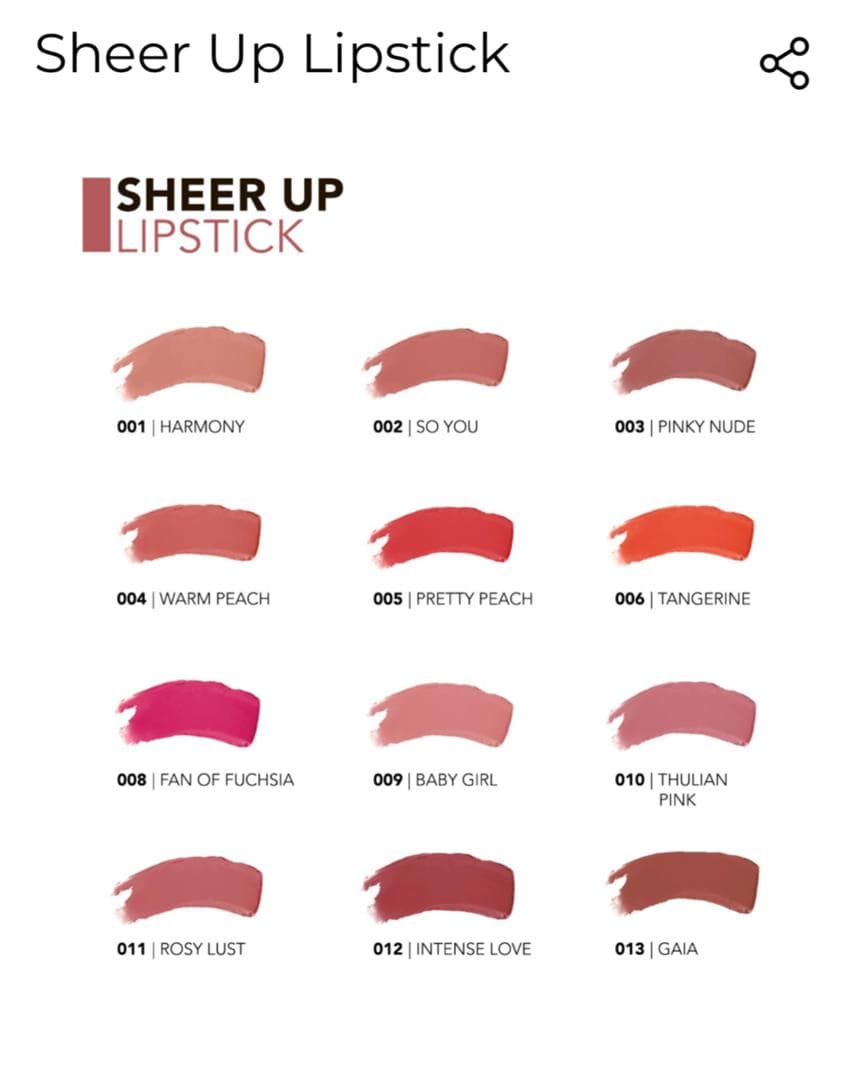 رژلب جامد شیرآپ فلورمار بدون سرب Flormar Sheer Up Lipstick — تصویر ۱۱