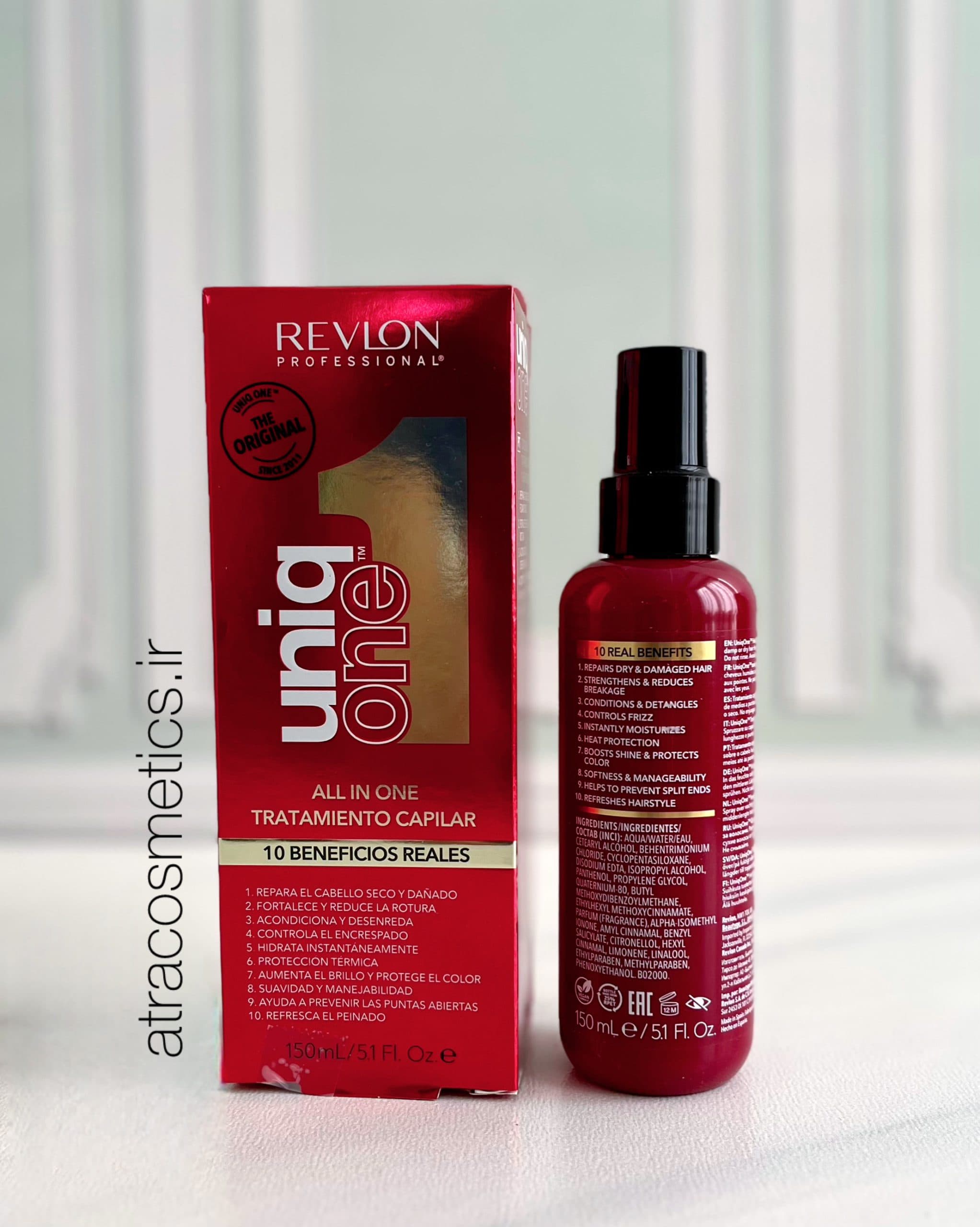 اسپری رولون مدل یونیک وان Revlon Uniq One All in One Hair Treatment برند آمریکایی ساخت اسپانیا ⸻ — تصویر ۳