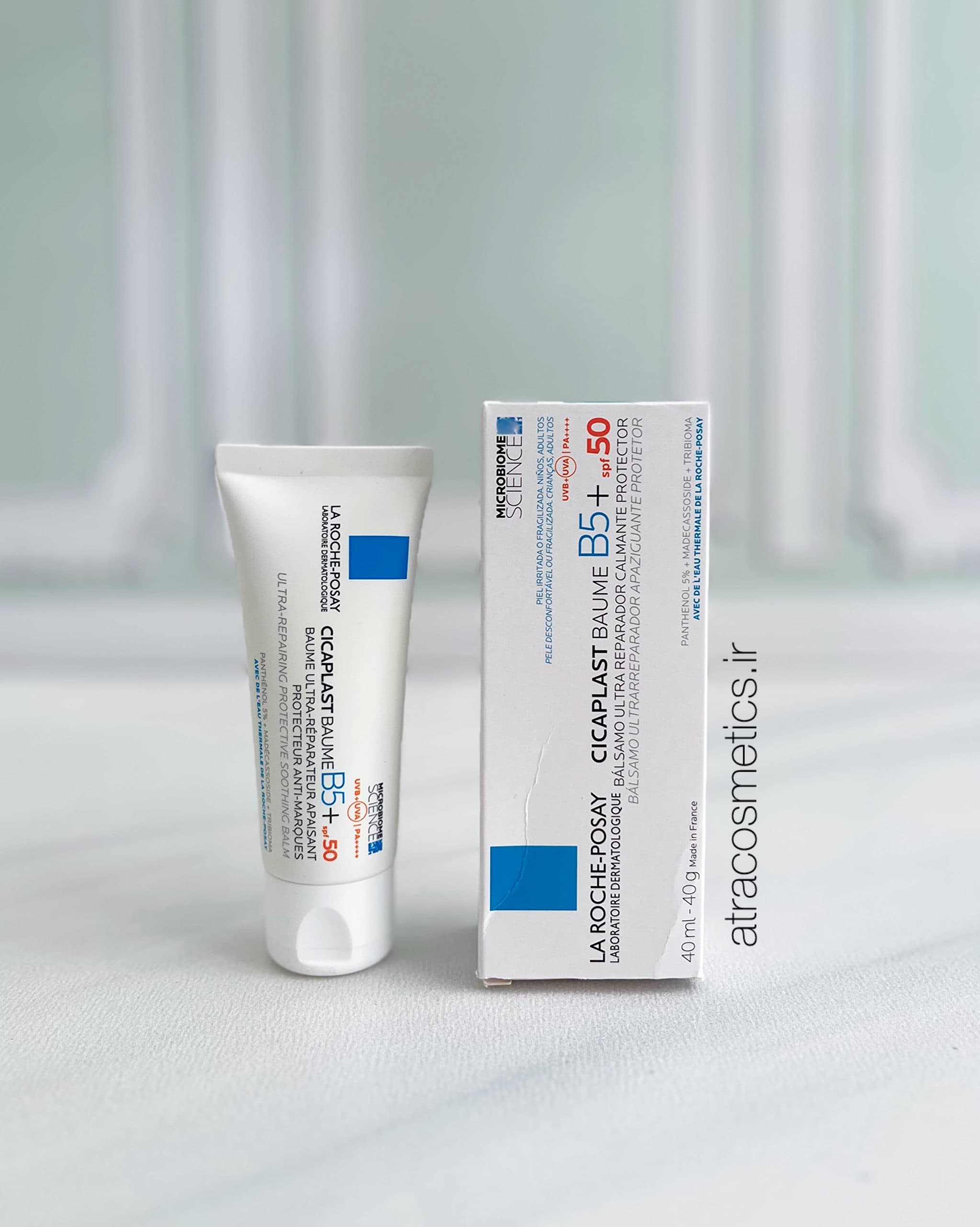 کرم ترمیم کننده ی لاروش پوزای سیکاپلاست بوم 40 میلی با ترکیب ضد آفتاب B5+ با SPF 50 فرانسوی