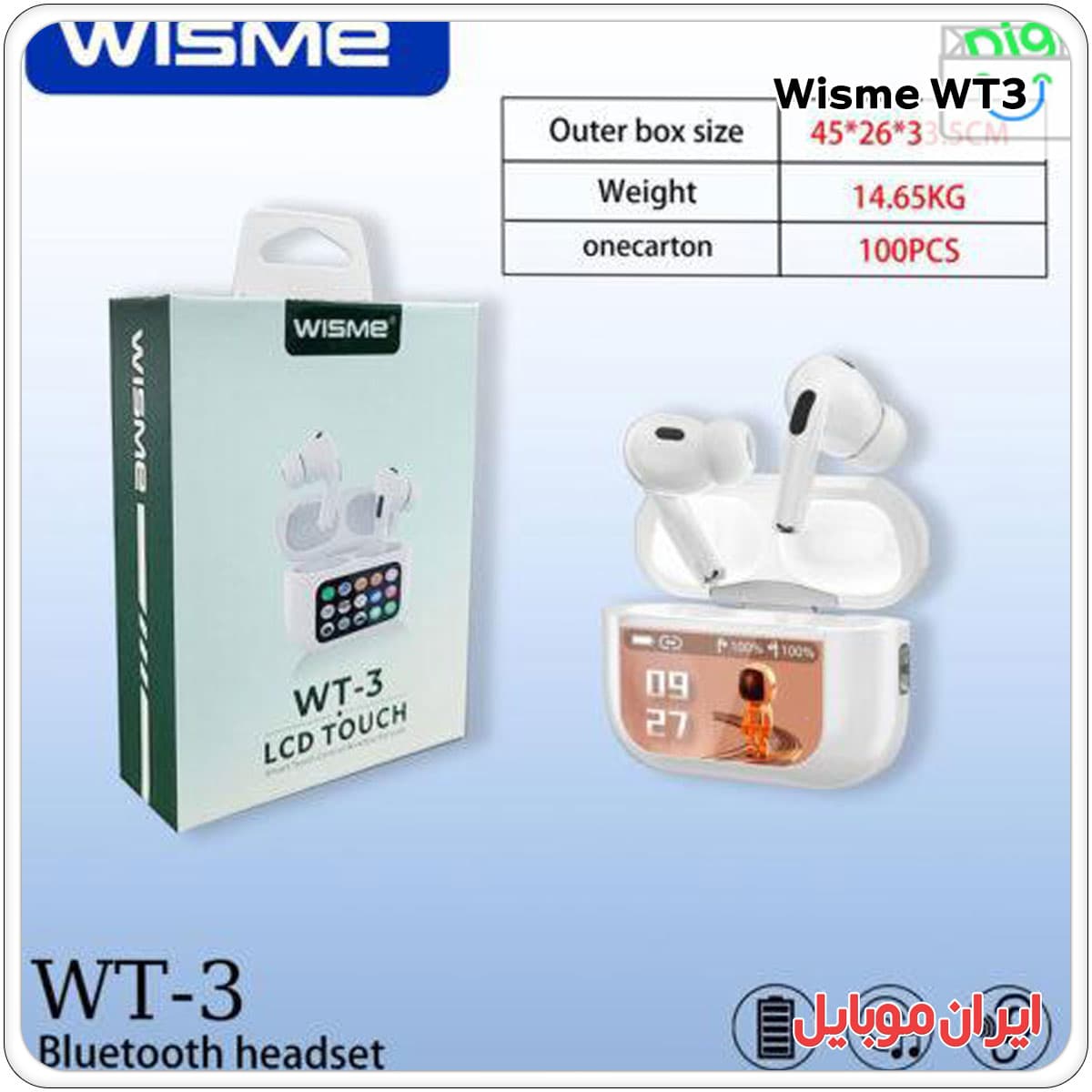 هندزفری بلوتوثی ایرپاد پرو 2 WISME مدل WT3 — تصویر ۵