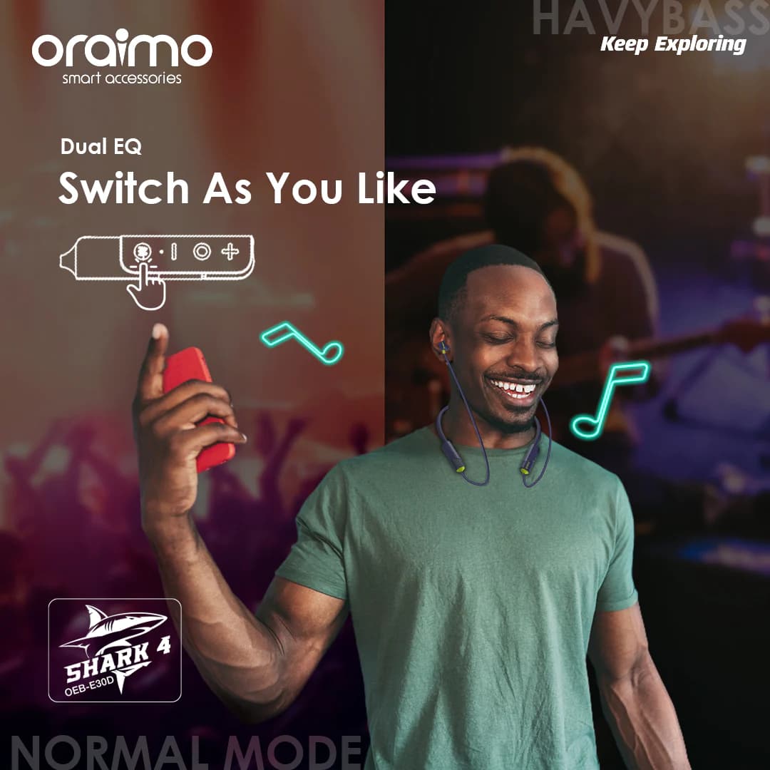 هندزفری گردنی اورایمو مدل Oraimo Shark 4 — تصویر ۸