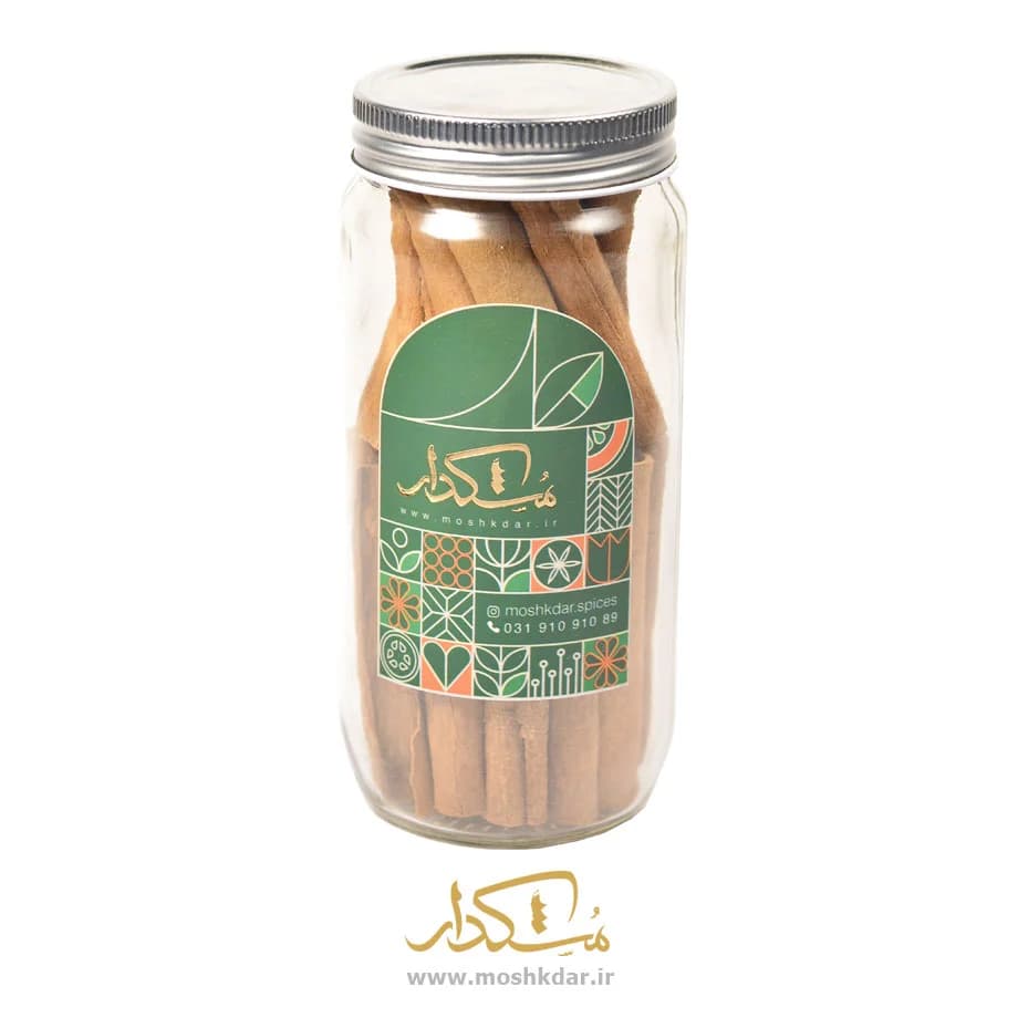 دارچین سیگاری شیشه بزرگ 140 گرمی — تصویر ۲