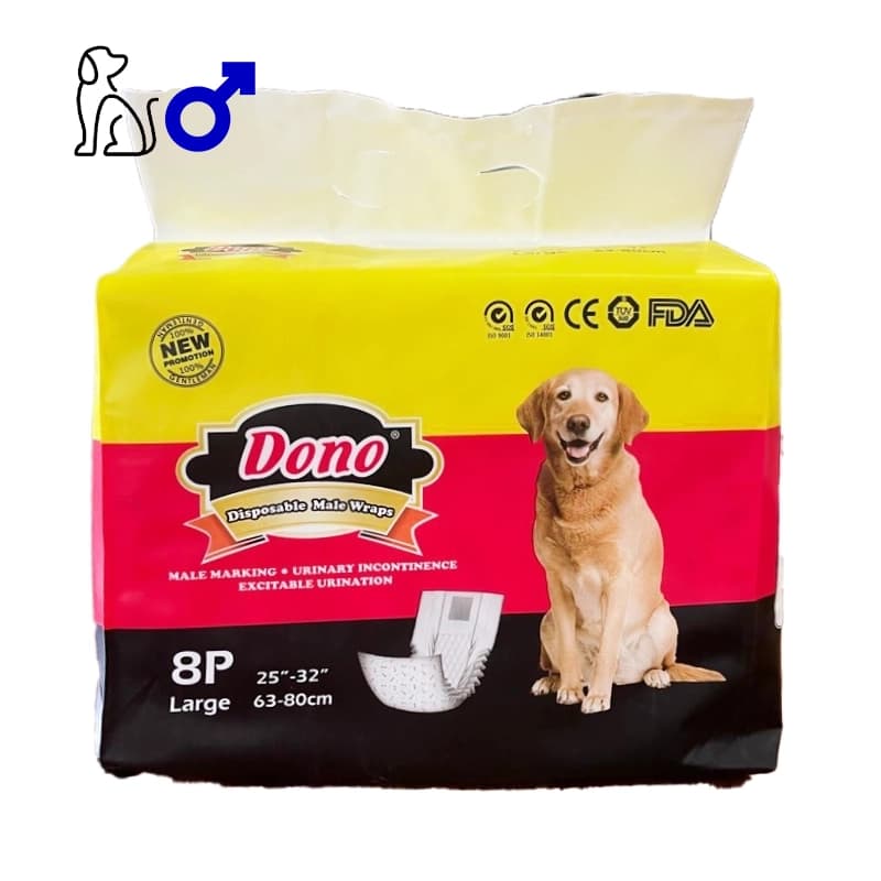 پوشک سگ نر دونو سایز L بسته 8 عددی Dono