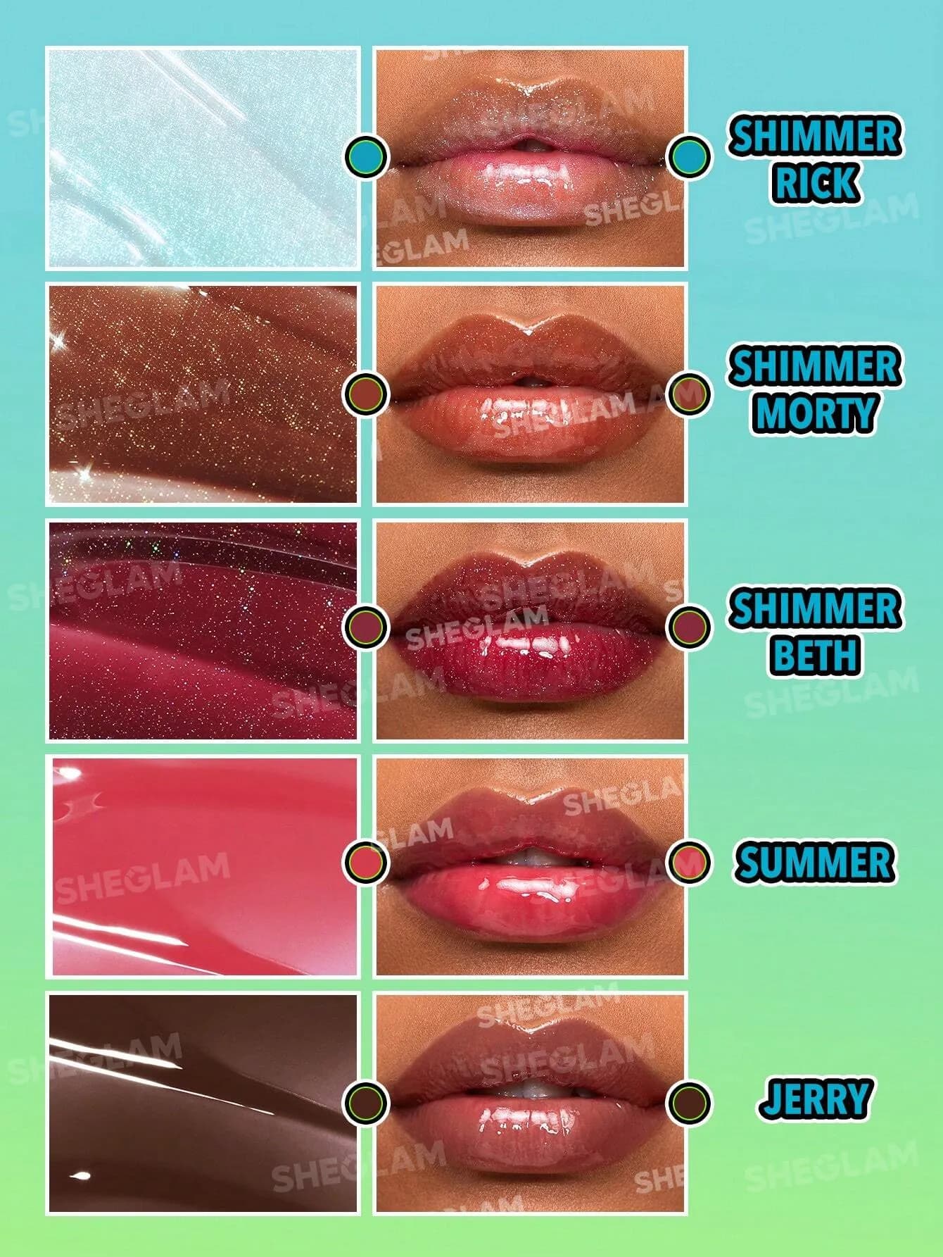 لیپ گلاس شیگلم Sheglam سری Rick and Morty رنگ Summer — تصویر ۴