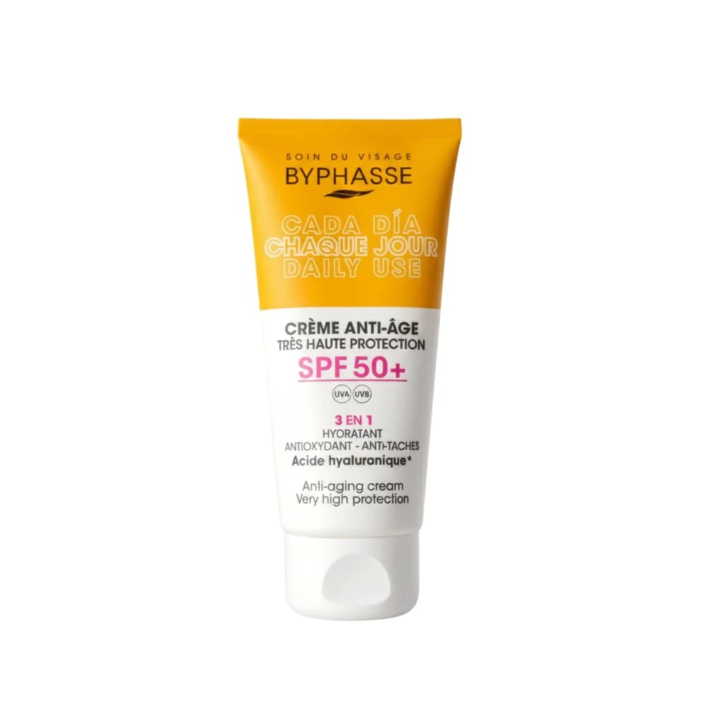 ضدآفتاب بی رنگ سه کاره آبرسان, آنتی اکسیدان و ضدچروک بایفاس Byphasse و SPF 50 حجم 50میل — تصویر ۸