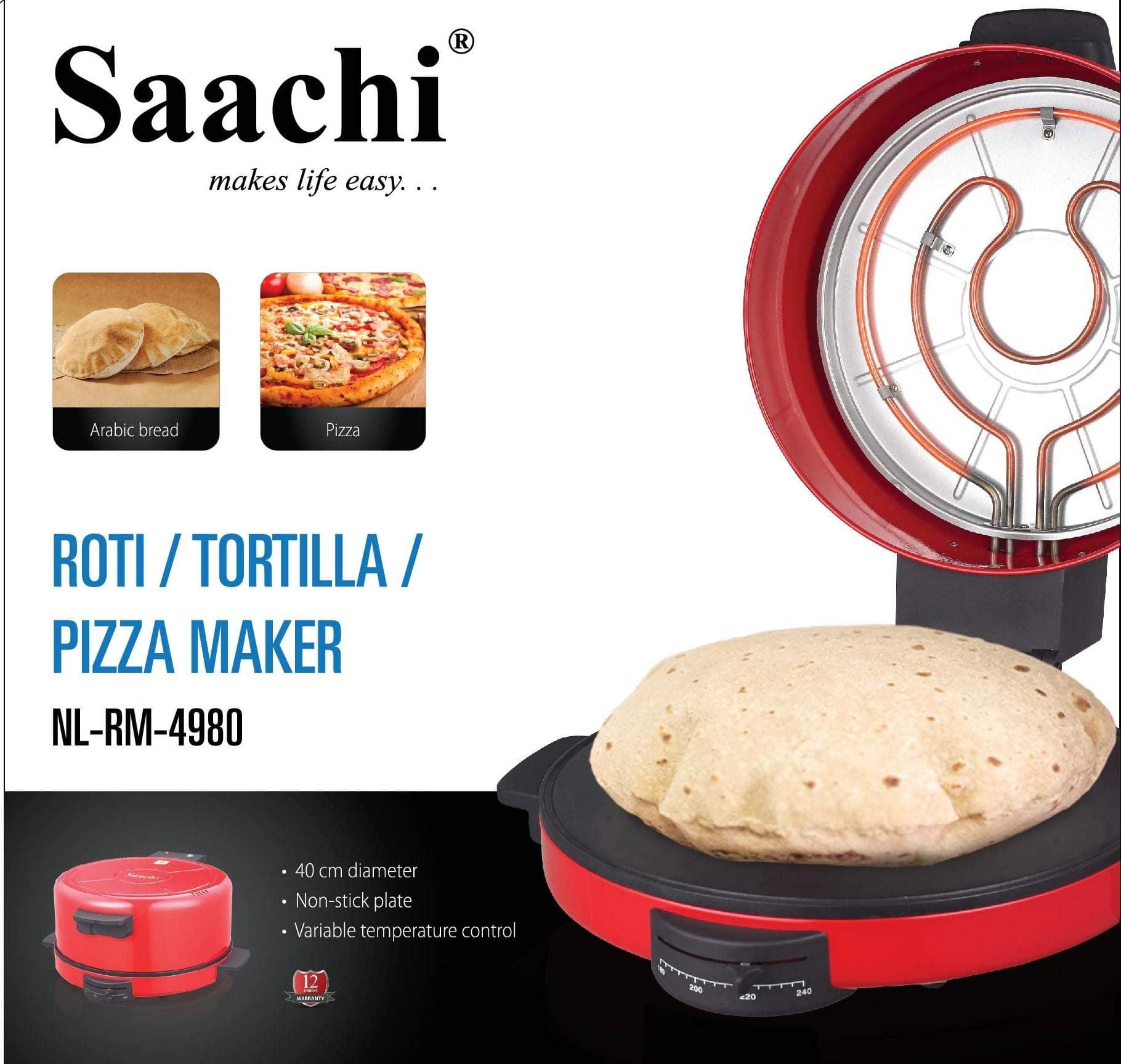 نان پز و پیتزا ساز روتی میکر سه کاره Saachi ساچی NL-RM-4980G با قطر 40 سانت — تصویر ۸