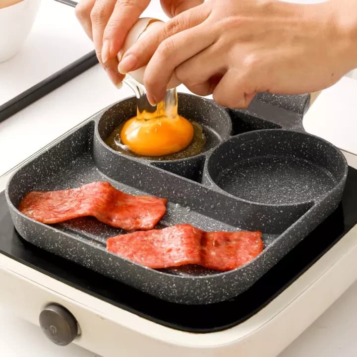 ماهیتابه نچسب گرانیتی 3 تکه CHU GONG FU تابه کرپ سه قسمتی — تصویر ۷