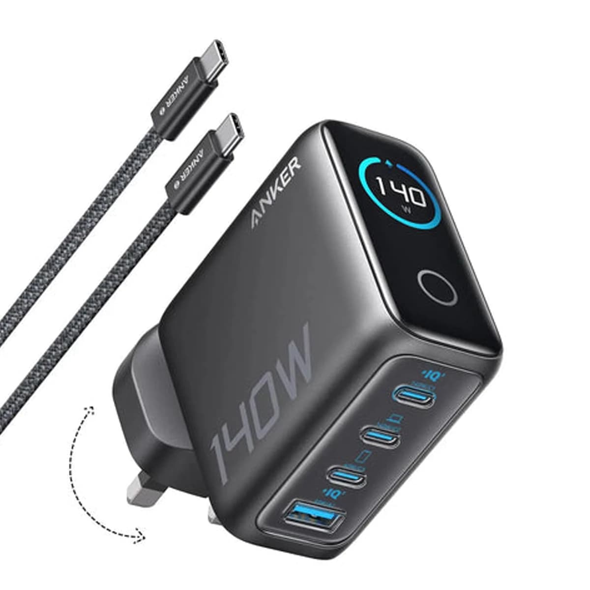 شارژر ۱۴۰ واتی انکر Anker Zolo 140W GaN 4 Port B2697 — تصویر ۹