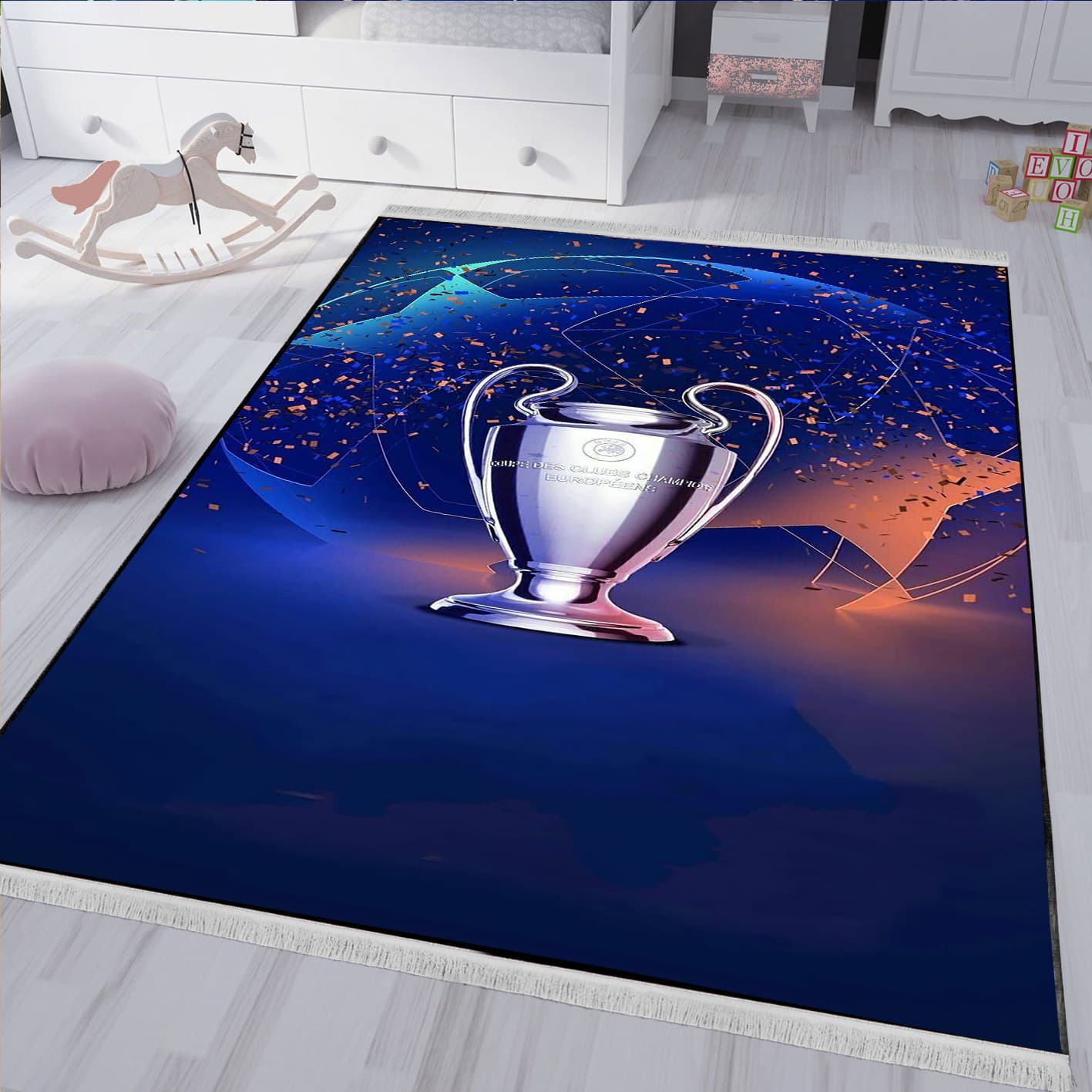 فرشینه طرح ساده جام فوتبالی با زمینه تیره WA-5567s