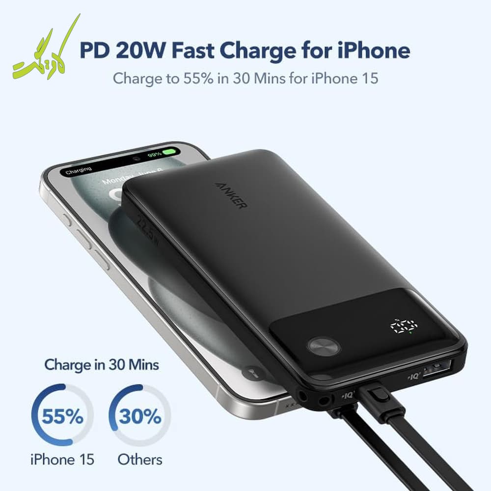 پاوربانک ۱۰۰۰۰ انکر Anker PowerBank 10000mAh 22.5W A1388 — تصویر ۶