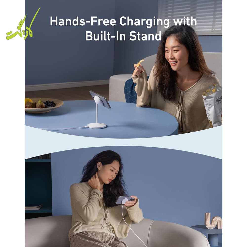 شارژر بیسیم مگسیف انکر Anker MagGo Wireless Charging Station 15W Qi2 A25X1 — تصویر ۶