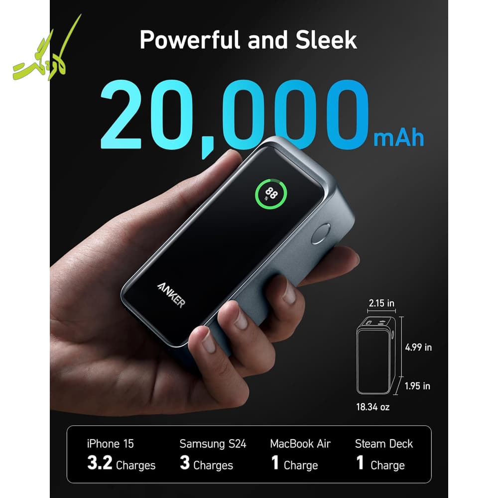 پاوربانک 200 واتی 20000 میلی آمپر انکر Anker PowerBank Prime 20K PowerCore A1336 — تصویر ۷