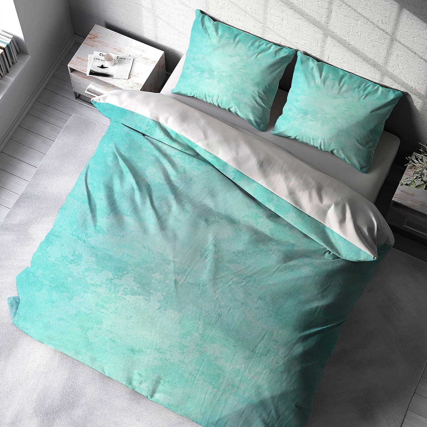 ست روتختی دونفره طرح ساده پتینه رنگی BA-8332