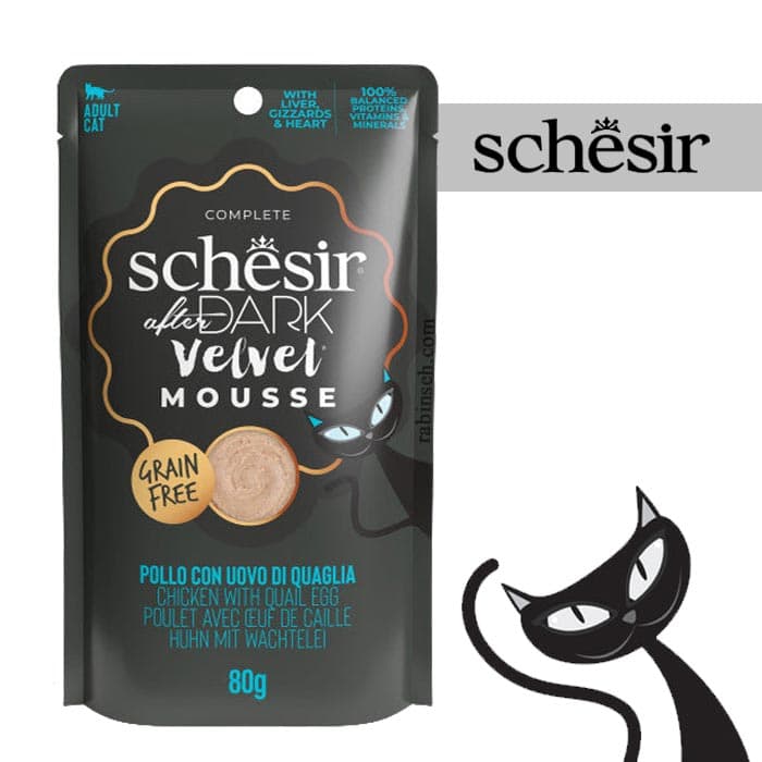 پوچ گربه شسیر مدل موس طعم مرغ و تخم بلدرچین 80 گرم