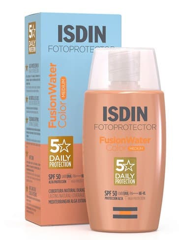 ضد آفتاب ایزدین Isdin فیوژن واتر رنگی مدل مدیوم Medium حجم 50 میل
