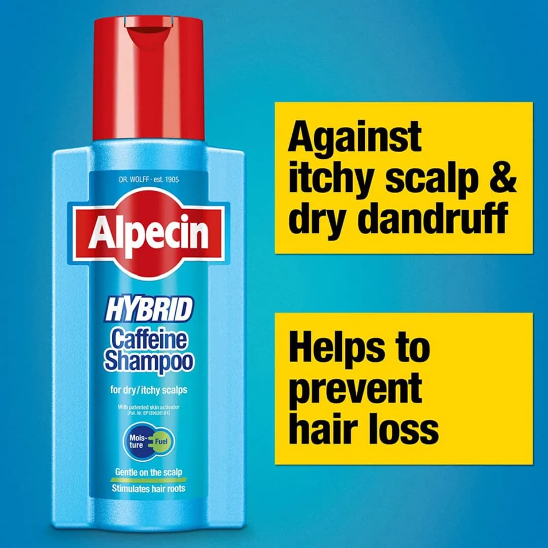 شامپو آلپسین کافئین ترکیبی مو های شوره دار حساس و خارش دار Alpecin Hybrid Caffeine Shampoo For sensitive or itchy scalps — تصویر ۴