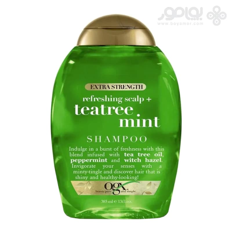 شامپو شاداب کننده او جی ایکس مدل TEATREE MINT حجم 385 میل — تصویر ۸