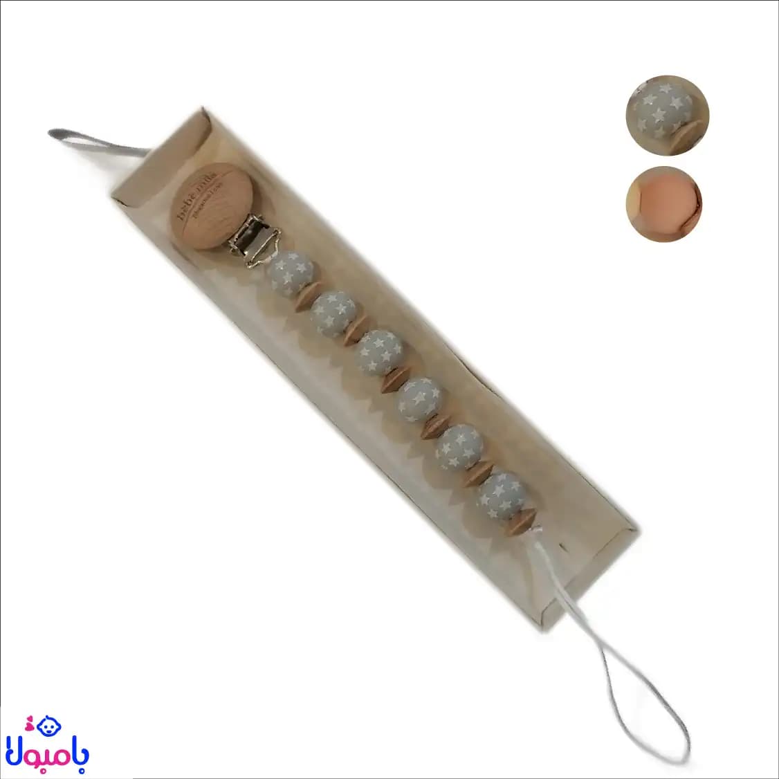 بند پستانک سیلیکونی مهره دار