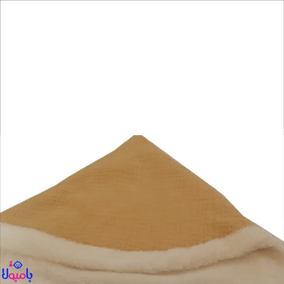 پتو خز دار کلاهدار موسلین نوزاد طرح خرس سایز 75*80 — تصویر ۵