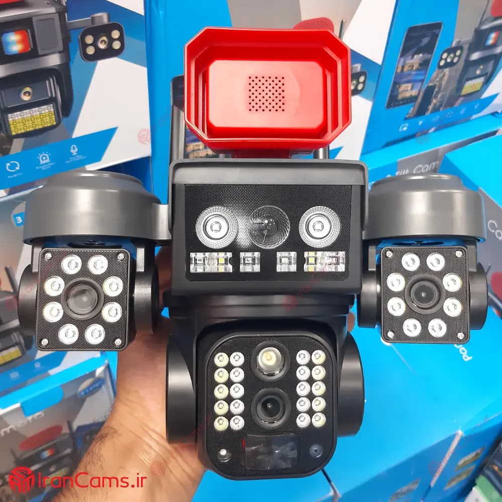 دوربین بی سیم خورشیدی سیمکارتی سه لنز 12 مگاپیکسل V380 مدل LX-XW818-4G — تصویر ۷