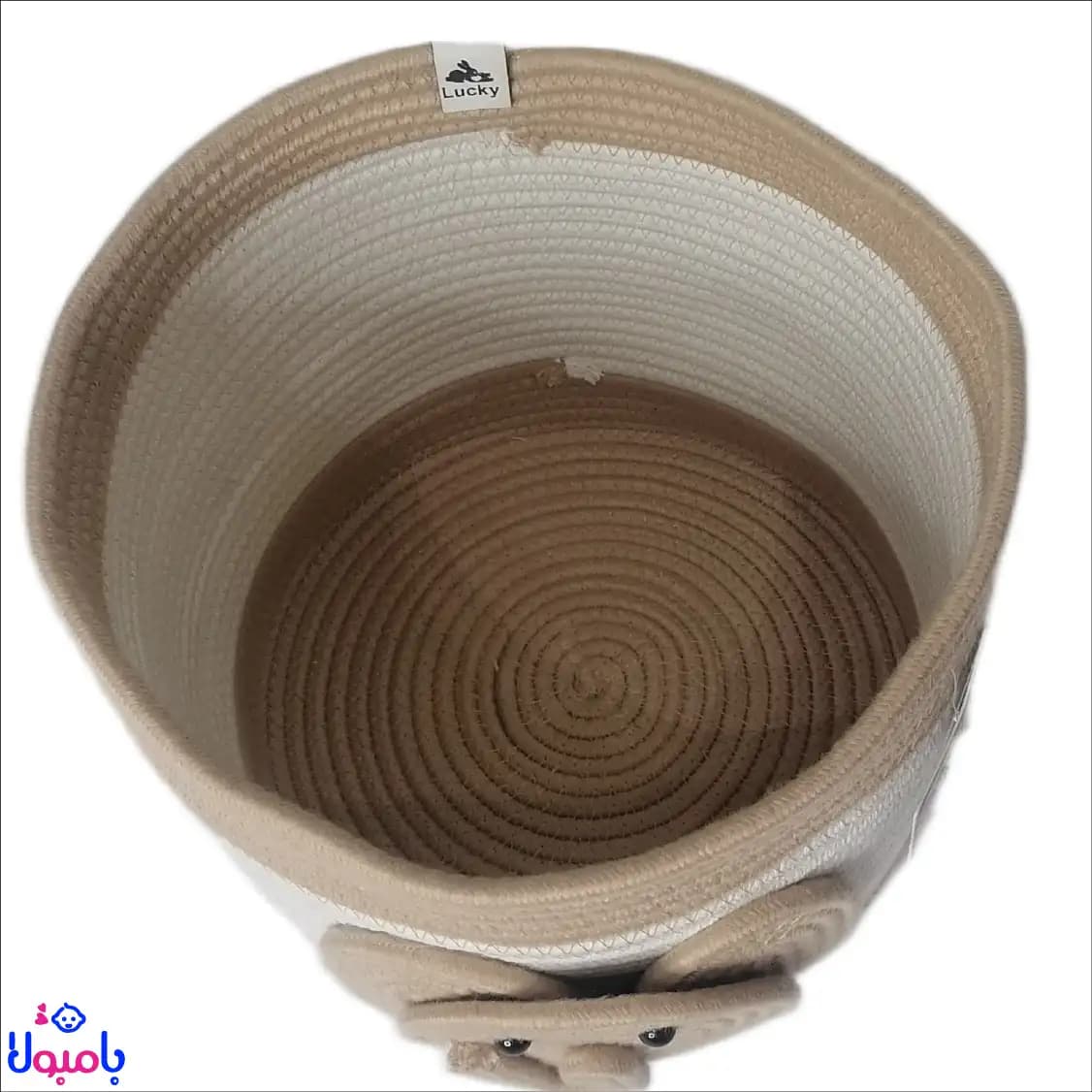 سطل اکسسوری قیطون اتاق کودک طرح فیل کرم 21*24سانتی متر — تصویر ۴
