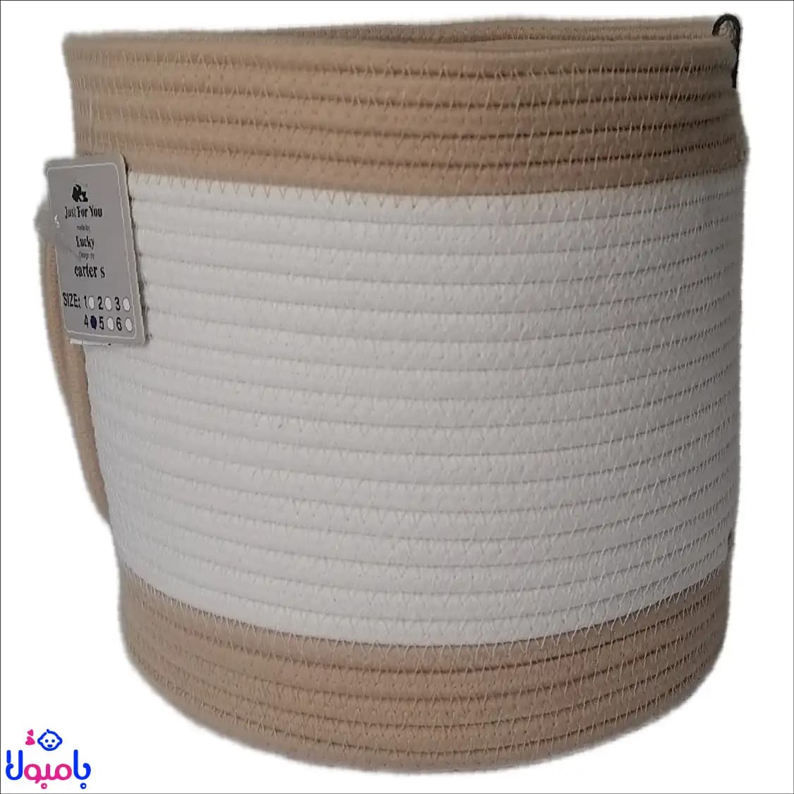سطل اکسسوری قیطون اتاق کودک طرح فیل کرم 21*24سانتی متر — تصویر ۵