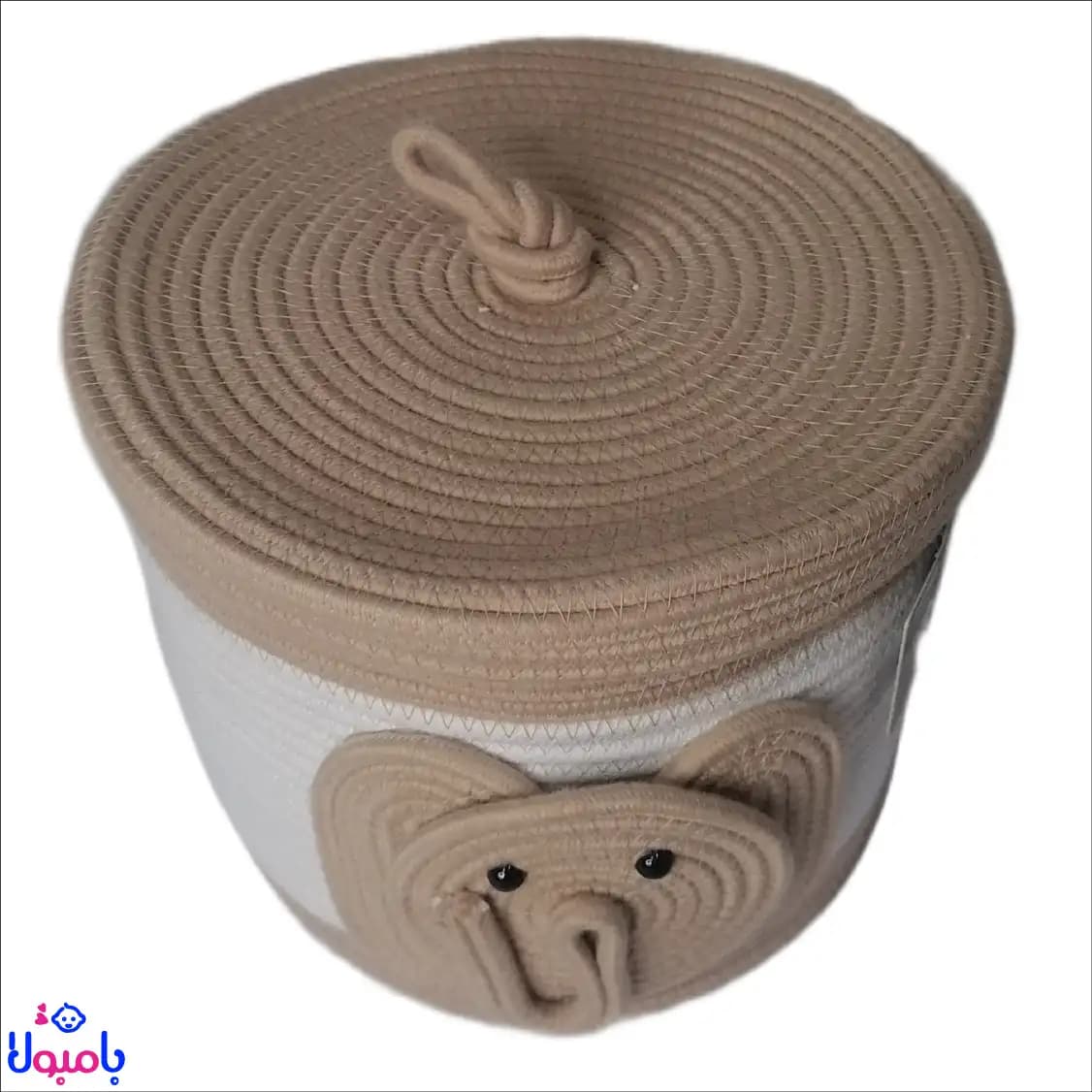 سطل اکسسوری قیطون اتاق کودک طرح فیل کرم 21*24سانتی متر — تصویر ۳