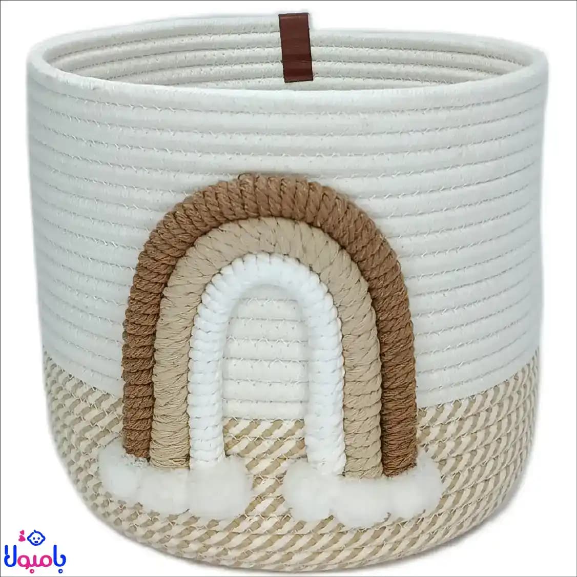 سطل قیطان دوزی اتاق نوزاد طرح رنگین کمان 20*22 سانتی متر