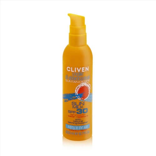 شیر ضد آفتاب بدن برنزه کننده کلیون CLIVEN مدل VOGLIA DI ABBRONZATURA با SPF30 حجم 200 میل — تصویر ۶