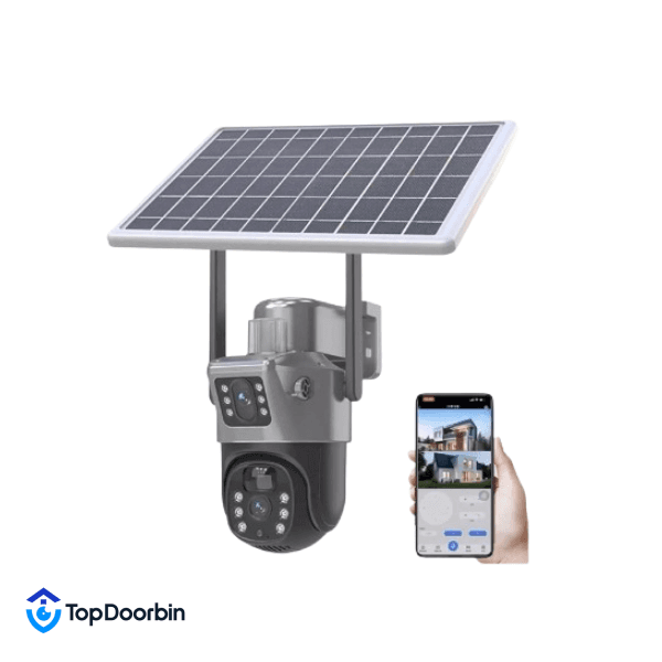 دوربین دو لنز سولار V380 4G TP15 Solar Two Screens Camera Tp15 — تصویر ۲