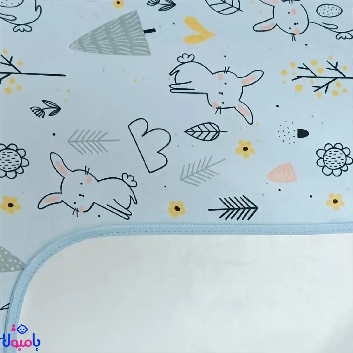 زیرانداز تعویض نوزادی مخمل طرح خرگوش 70*60 سانتی متر — تصویر ۳