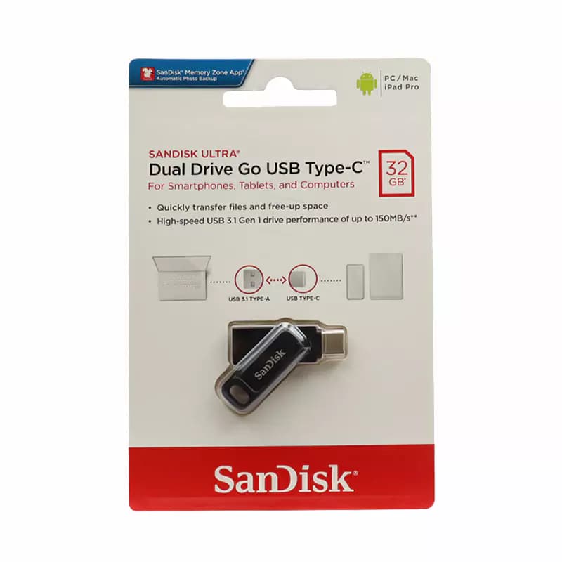 فلش مموری سن دیسک مدل Ultra Dual Drive Go ظرفیت 32 گیگابایت | SANDISK — تصویر ۷