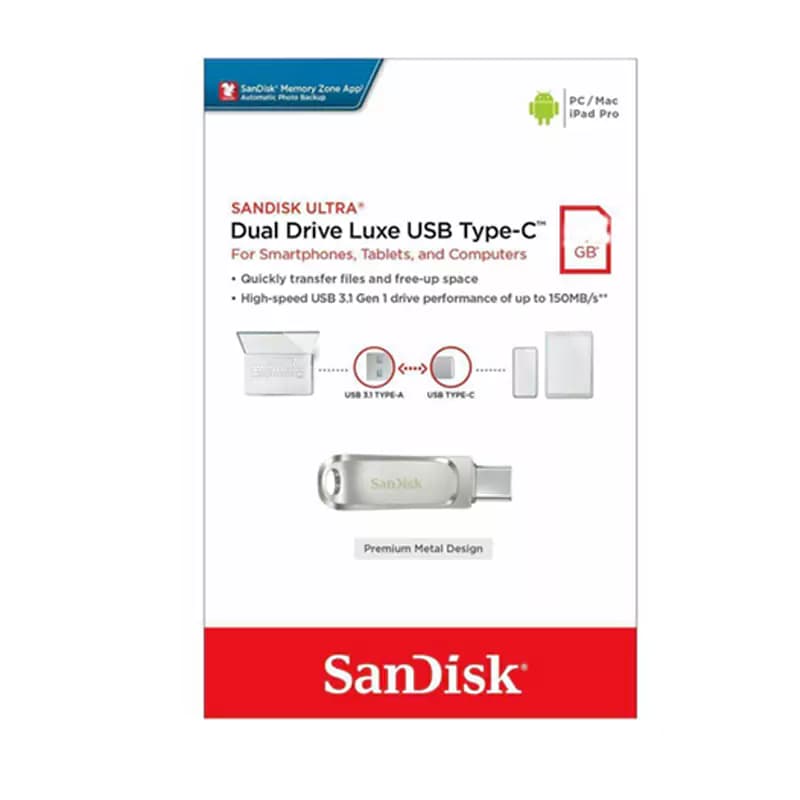 فلش مموری سن دیسک مدل Ultra Dual Drive Luxe ظرفیت 32 گیگابایت | SANDISK — تصویر ۵