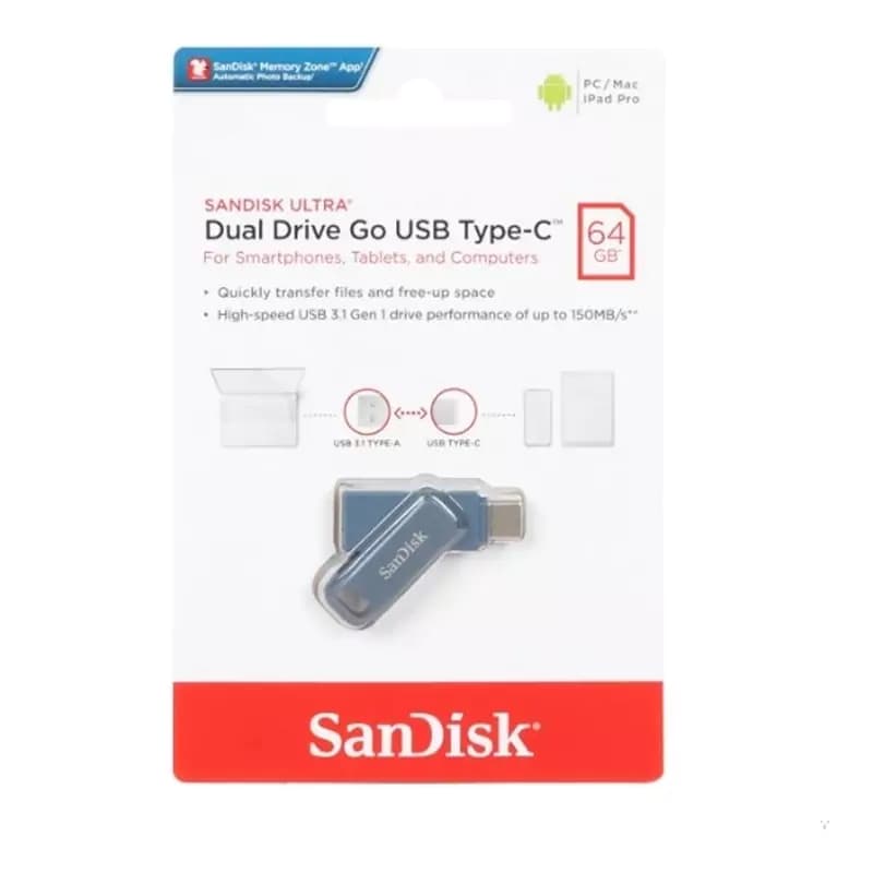 فلش مموری سن دیسک مدل Ultra Dual Drive Go ظرفیت 64 گیگابایت | SANDISK — تصویر ۹