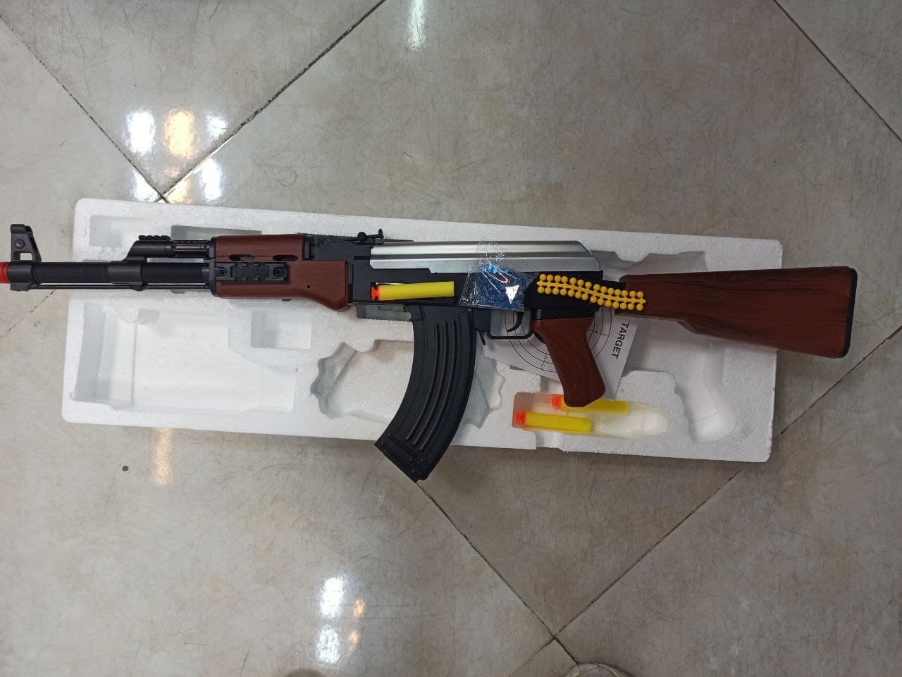 تفنگ کلاش 3 کاره تیر ژله ای اسفنجی ساچمه ای — تصویر ۴