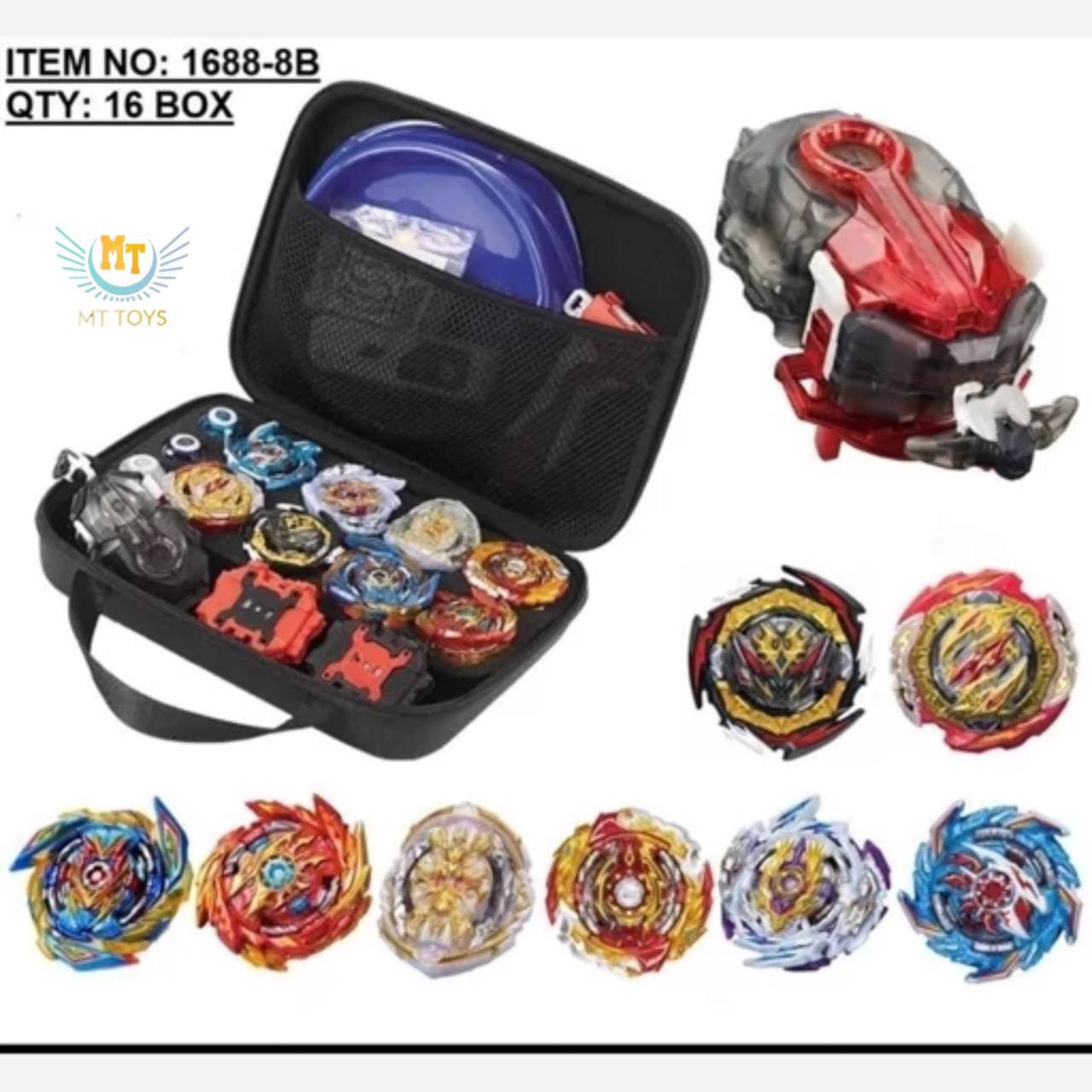ست کامل فرفره انفجاری 8عددی Beyblade | مدل 1688-8B با کیف و لانچر حرفهای