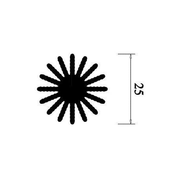 هیت سینک آلومینیومی استوانه ای 16 پره 25x25mm — تصویر ۶