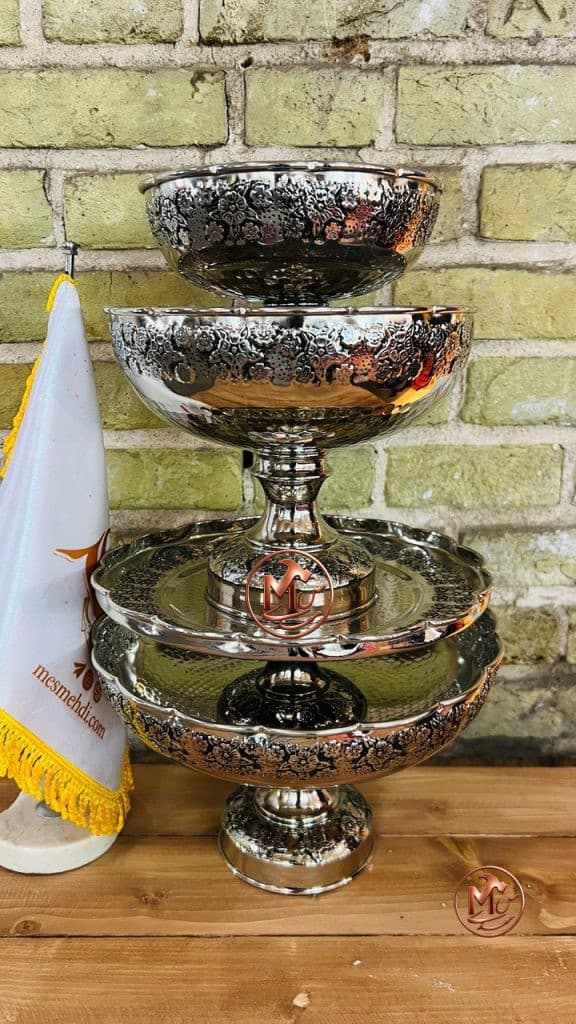 ست پذیرایی ۴ پارچه گلبرگ کروم