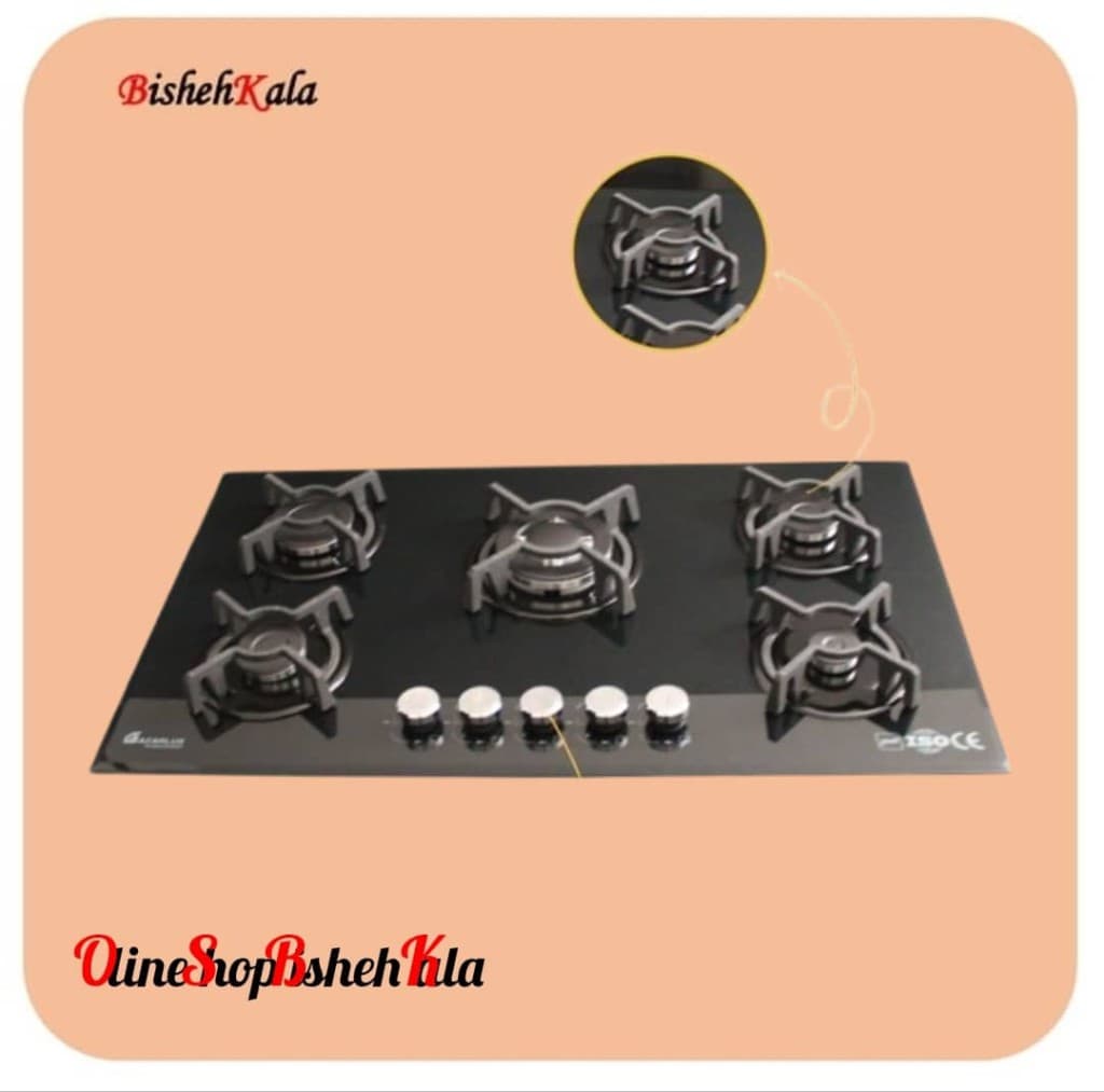 اجاق گاز صفحه ای پنج شعله مدل GO5NL – C12B کد(96)