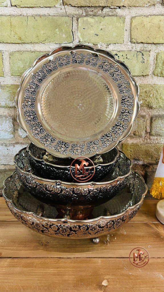 ست پذیرایی مسی کروم ۳ پایه