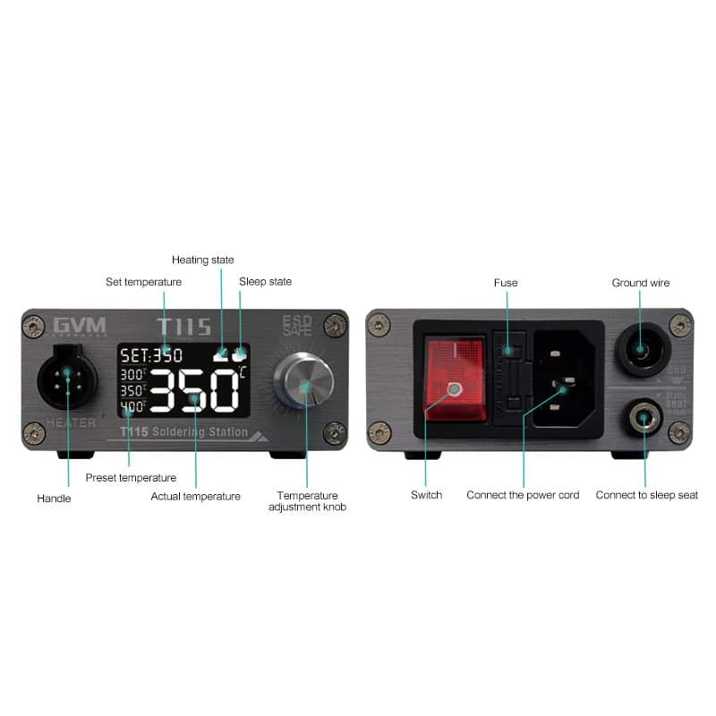 هویه حرفه ای تعمیرات موبایل GVM T115 — تصویر ۱۰