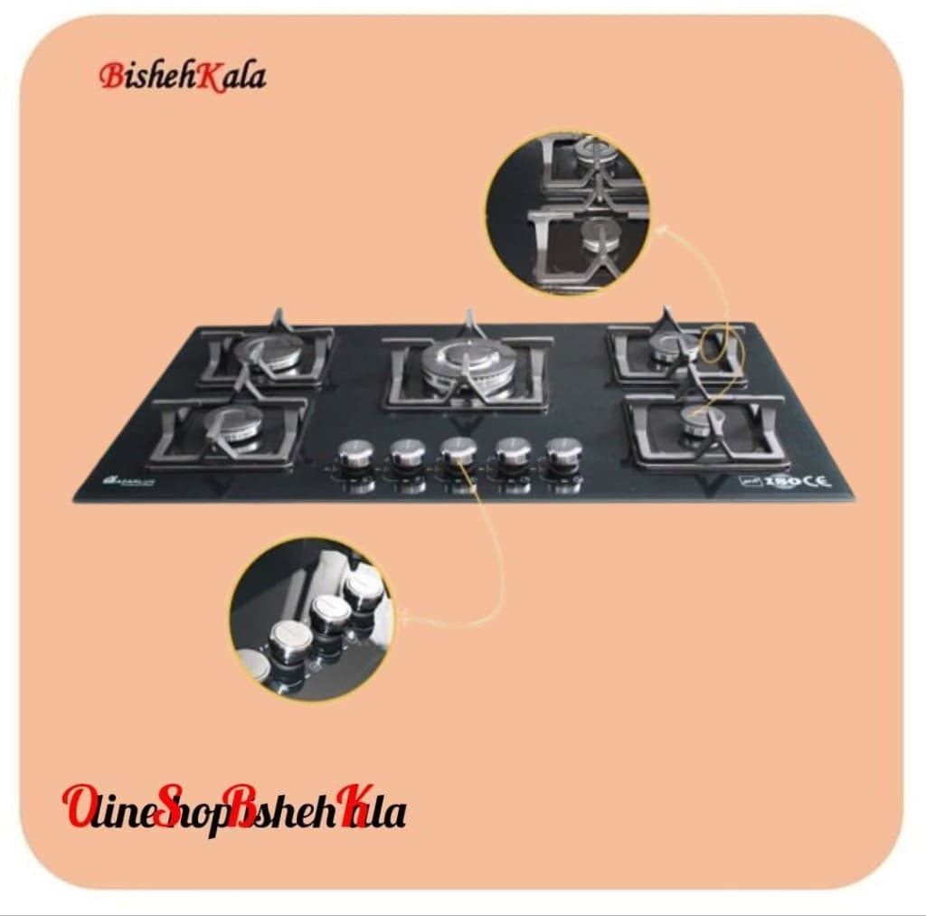 اجاق گاز صفحه ای 5 شعله مدل G05NL – C7B کد(96)
